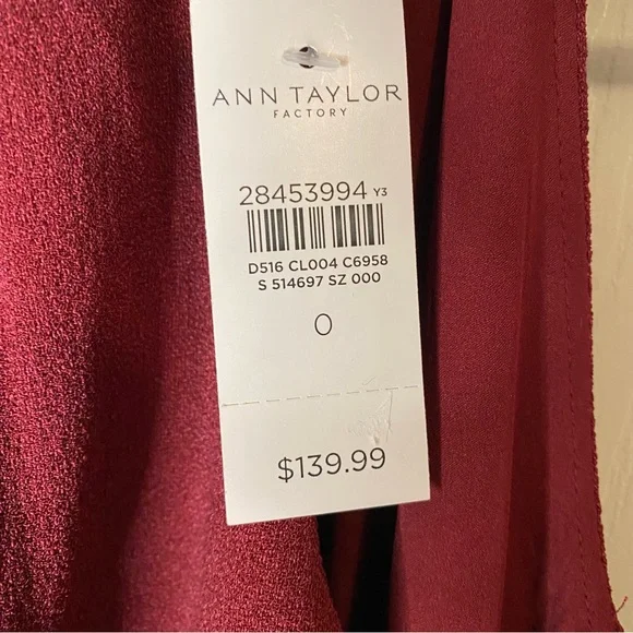 Ann Taylor Factory Cranberry/Burgundy Halter Top Jumpsuit Size 0 - Picture 7 of 9